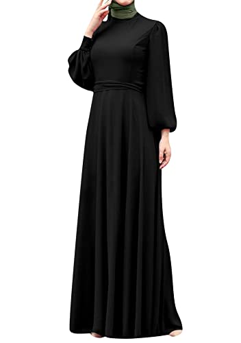 Yming Muslimische Frauen Kleid Lockeres Kleid Vollständige Bedeckung Langes Kleid Abaya Kaftan Islamisches Kleid Mittlerer Osten Schwarz S von Yming