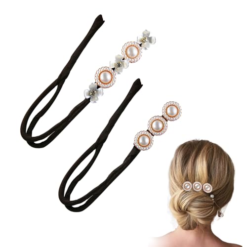 2Stk Dutt Maker, Haarknotenmacher mit Perlenblumen, Magischer Hair Bun Maker Haar Donut Roller, Dutt Hilfe für Damen Mädchen Haardutt Hair Bun Haarknoten Formung 2Stk Dutt Maker, Haarknotenmacher mit Perlenblumen, Magischer Hair Bun Maker Haar Donut Roller, Dutt Hilfe für Damen Mädchen Haardutt Hair Bun Haarknoten Formung von Ymxil