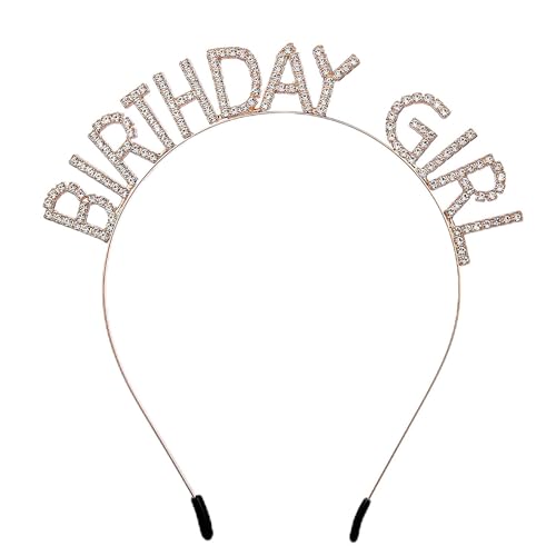 Geburtstag Haarreifen Mädchen Geburtstagskrone Birthday Stirnband Bling Strass Haarband Happy Birthday Prinzessin Tiara Birthday Party Kostume Zubehör von Ymxil