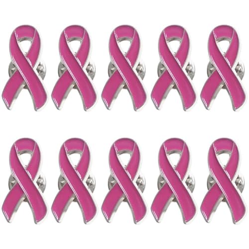 10 Stück Brustkrebs-bewusstseins-revers-knöpfe-abzeichen-rosa-band-broschen-pin-knöpfe-abzeichen-frauen-schmuck von Ymxygz