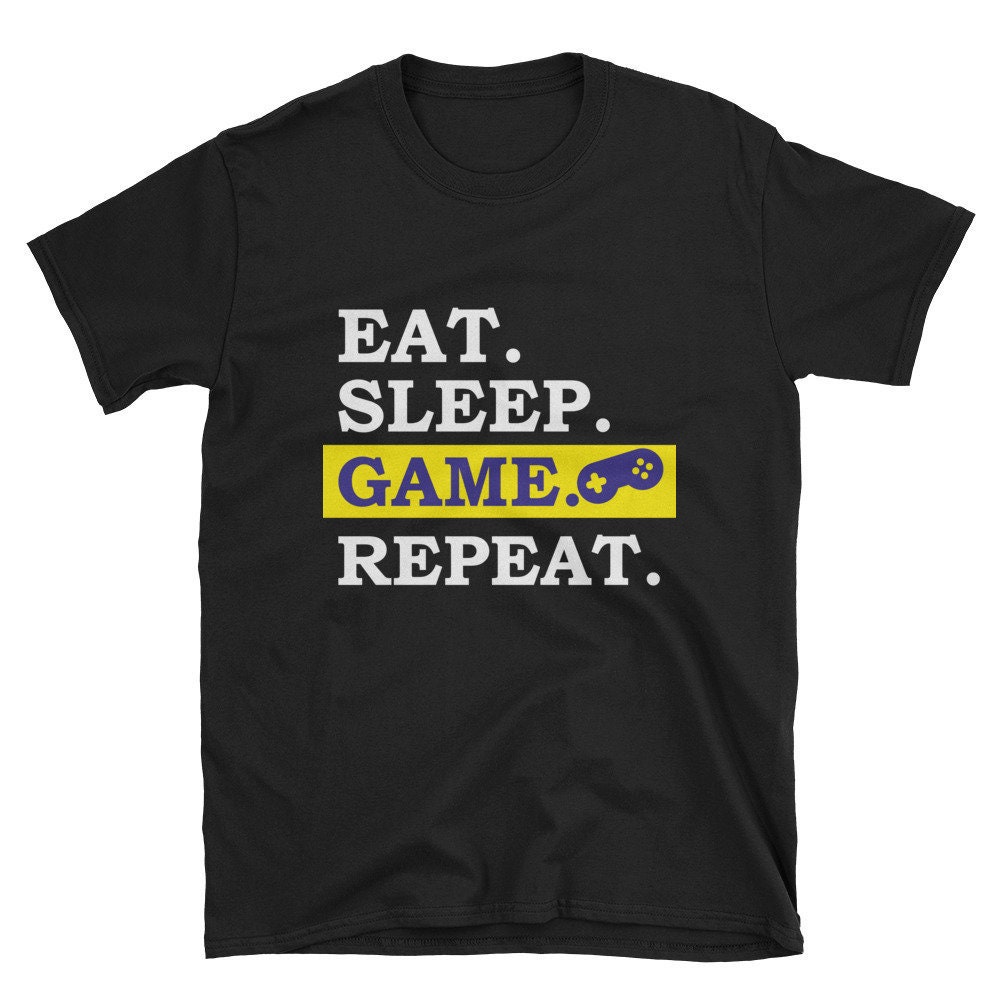Essen, Schlafen Spiel Wiederholen Shirt, Videospiel-Shirt, Gaming-T-Shirt, Gaming-Geschenk, Gamer T-Shirts, Geschenk, Geschenk-Videospiel, Videospiel von YnaCom