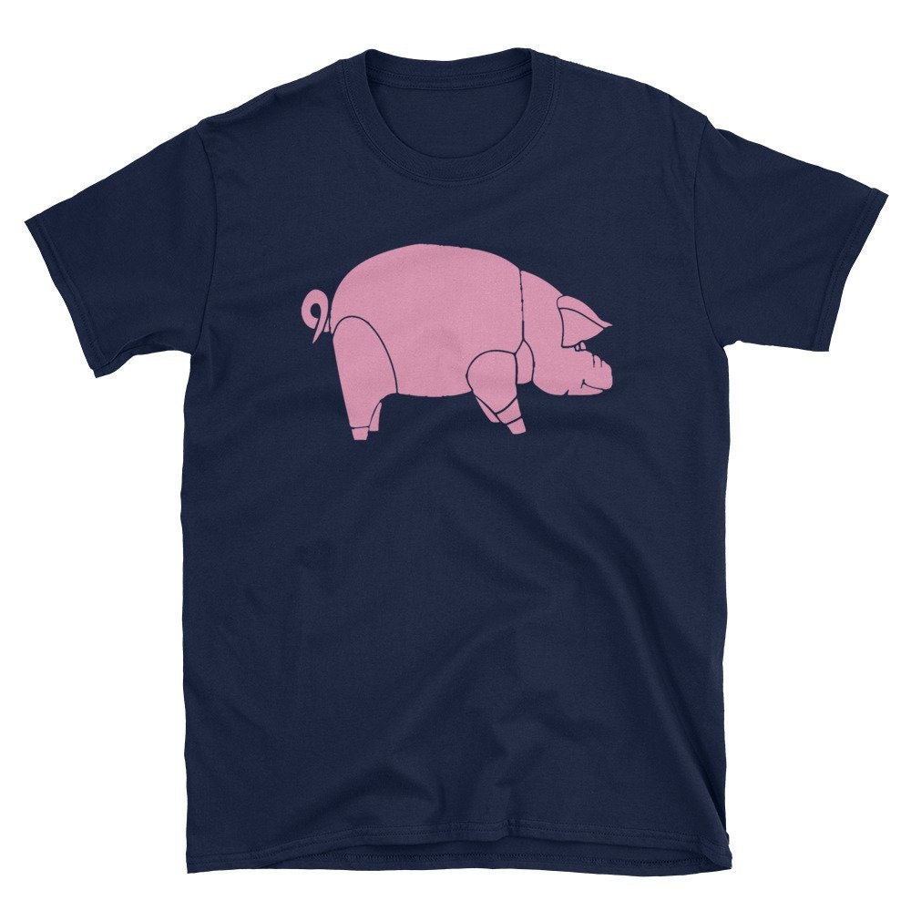Schweinchen Floyd Shirt, Die 70Er Jahre T-Shirts, Pink Floyd Shirts, T-Shirt, Retro Shirt, Rock-Shirt, Schwein Kurzärmelig Unisex T-Shirt von YnaCom