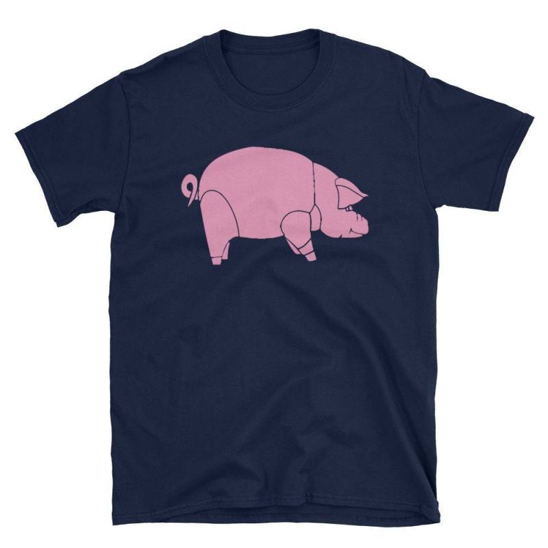 Schweinchen Floyd Shirt, Die 70Er Jahre T-Shirts, Pink Floyd Shirts, T-Shirt, Retro Shirt, Rock-Shirt, Schwein Kurzärmelig Unisex T-Shirt von YnaCom
