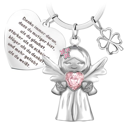 YnewL Schutzengel Glücksbringer Schlüsselanhänger mit Edelsteinen und Fliederblumen, Motivationsgeschenke, Schlüsselanhänger Mutmacher, Kleine Geschenke für Familie, Freunde, Kollegen, usw.(Rosa) YnewL Schutzengel Glücksbringer Schlüsselanhänger mit Edelsteinen und Fliederblumen, Motivationsgeschenke, Schlüsselanhänger Mutmacher, Kleine Geschenke für Familie, Freunde, Kollegen, usw.(Rosa) von YnewL