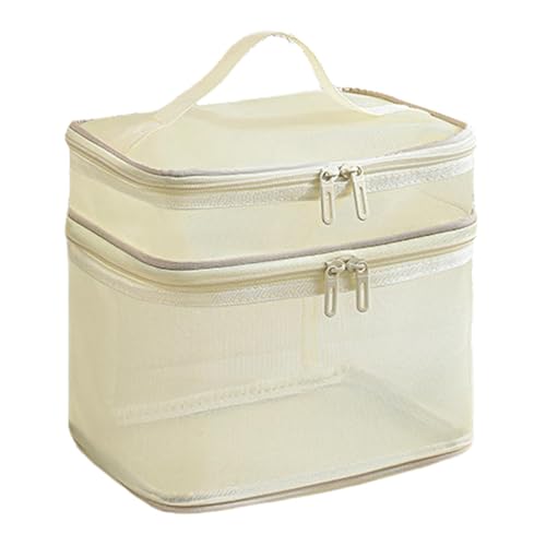 Duschständer aus Mesh – Kosmetiktasche aus Netz, Make-up-Tasche aus doppelschichtigem Nylon | Kosmetiktasche mit großer Kapazität für Frauen, Make-up-Organizer, hellgelb, Se référer au descriptif Duschständer aus Mesh – Kosmetiktasche aus Netz, Make-up-Tasche aus doppelschichtigem Nylon | Kosmetiktasche mit großer Kapazität für Frauen, Make-up-Organizer, hellgelb, Se référer au descriptif von Ynnhik