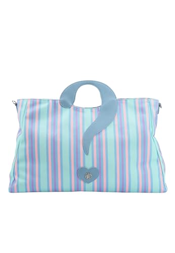 Ynot? Tasche Square Shopping Large Stripes Linie Iconica Mare., hellblau von Ynot?