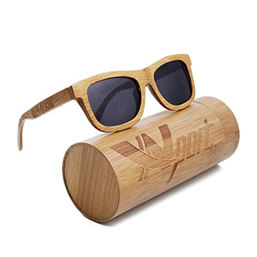 Ynport Bambus-Sonnenbrille für Herren/Damen, klassisches Design, mit Holz beschichtet, Vintage-Stil, Floating Eyewear (grau 853) von Ynport Crefreak