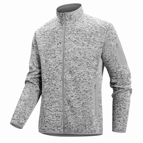 Ynport Creekbreak Leichte Fleecejacke für Herren, atmungsaktiver warmer Freizeitmantel mit durchgehendem Reißverschluss und Stehkragen und Reißverschlusstaschen von Ynport Crefreak