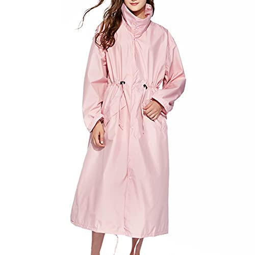 Ynport Crefreak Damen Regenmantel Wasserdichte Jacke Lange Leichte Regenjacke Atmungsaktive Outdoorjacke Windjacke Mit Kapuze Outdoor Poncho（Rosa，M） von Ynport Crefreak