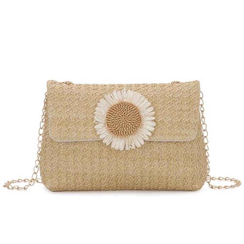 Ynport Crefreak Damen Stroh Clutch Tasche - Gewebte Umhängetasche für Sommer, Strand & Reisen, Rattan Handtasche Geldbörse für Damen, Aprikose Ynport Crefreak Damen Stroh Clutch Tasche - Gewebte Umhängetasche für Sommer, Strand & Reisen, Rattan Handtasche Geldbörse für Damen, Aprikose von Ynport Crefreak