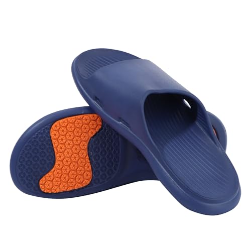 Ynport Crefreak Herren Damen Rutschfeste Rutschdämpfer Sommer Badezimmer Baden Zuhause Hausschuhe Offene Zehen Slide Sandalen Unisex Strand Pool Hausschuhe,Blau, EU 40-41 von Ynport Crefreak