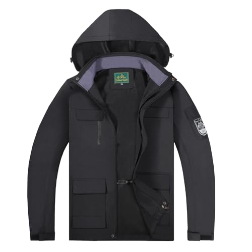 Ynport Crefreak Herren Leichte Wasserdichte Kapuzensrainjacke Outdoor Regenmantel Schaljacke Windbreaker für Wandern Camping Reisen von Ynport Crefreak