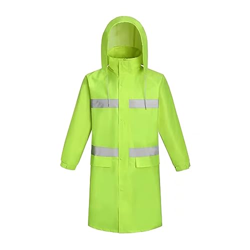 Ynport Crefreak Herren Regenmantel Wasserdichte Lange Regenjacke Atmungsaktive Regenbekleidung Reflektierend mit Packbare Kapuze für Herren Damen Erwachsene,Fluoreszierendes Grün,XXL von Ynport Crefreak