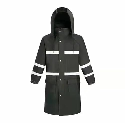 Ynport Crefreak Herren Regenmantel Wasserdichte Lange Regenjacke Atmungsaktive Regenbekleidung Reflektierend mit Packbare Kapuze für Herren Damen Erwachsene,Schwarz,L von Ynport Crefreak