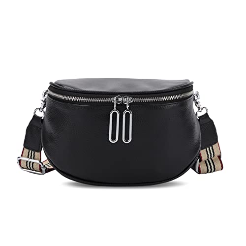 Ynport Crefreak Kleine Umhängetasche für Damen Trendige Modische Bauchtaschen Aus Veganem Leder Brustgurt Bauchtasche Anti-Diebstahl Umhängetasche für Damen, Schwarz-2190 von Ynport Crefreak