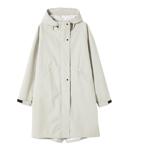 Ynport Crefreak Regenjacken für Frauen Leichter Wasserdichter Regenmantel Lange Regenmäntel mit Kapuze Outdoor Windbreaker Travel Trenchcoat Packable Regenbekleidung, Grau, XXL von Ynport Crefreak