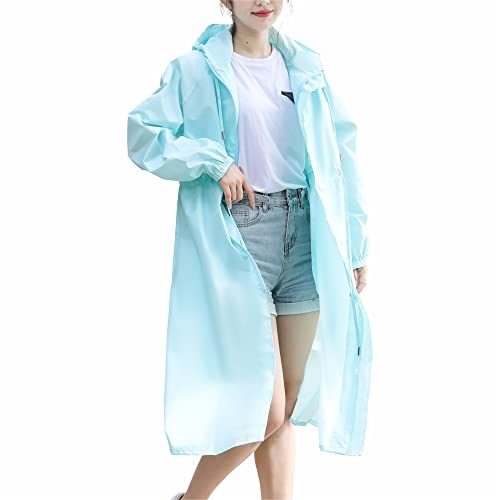 Ynport Crefreak Regenjacken für Frauen Wasserdichter leichter Regenmantel Poncho Active Outdoor Kapuze Windbreaker Damen Trench Mantel, Grün, XL von Ynport Crefreak