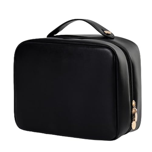 Ynyjzz Cureaway Reise-Kosmetiktasche, große Kapazität, weit geöffnete Reise-Kosmetiktasche, 4-in-1 Puffy Multifunktionaler Kulturbeutel für Frauen mit Trennwand und Griff, Schwarz, 1 Stück von Ynyjzz