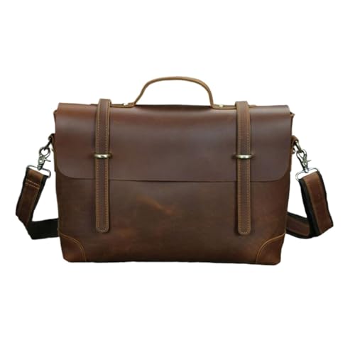YoKxcm Business-Handtaschen Aktentaschen Herren-Tragetaschen Echtes Leder Laptoptaschen Messenger-Schultertaschen(Yellow) von YoKxcm