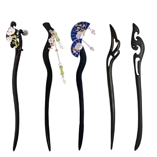 5 Stück Holz Haarstäbchen, Vintage Chinesische Haarnadel, Damen Haar Stäbchen Blumen Dekorative Chinese Hair Sticks Haarstab Haarnadel für Haar DIY Zubehör 5 Stück Holz Haarstäbchen, Vintage Chinesische Haarnadel, Damen Haar Stäbchen Blumen Dekorative Chinese Hair Sticks Haarstab Haarnadel für Haar DIY Zubehör von Yoaeyok