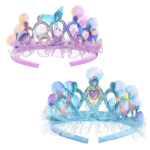 Meerjungfrau-Thema Tiara Diademe für Mädchen Kinder, Meerjungfrau Muschel Fischschuppen Perle Prinzessin Krone Haarband Haarschmuck Diadem für Rollenspiele Geburtstagsfeiern Themenpartys Meerjungfrau-Thema Tiara Diademe für Mädchen Kinder, Meerjungfrau Muschel Fischschuppen Perle Prinzessin Krone Haarband Haarschmuck Diadem für Rollenspiele Geburtstagsfeiern Themenpartys von Yoaeyok