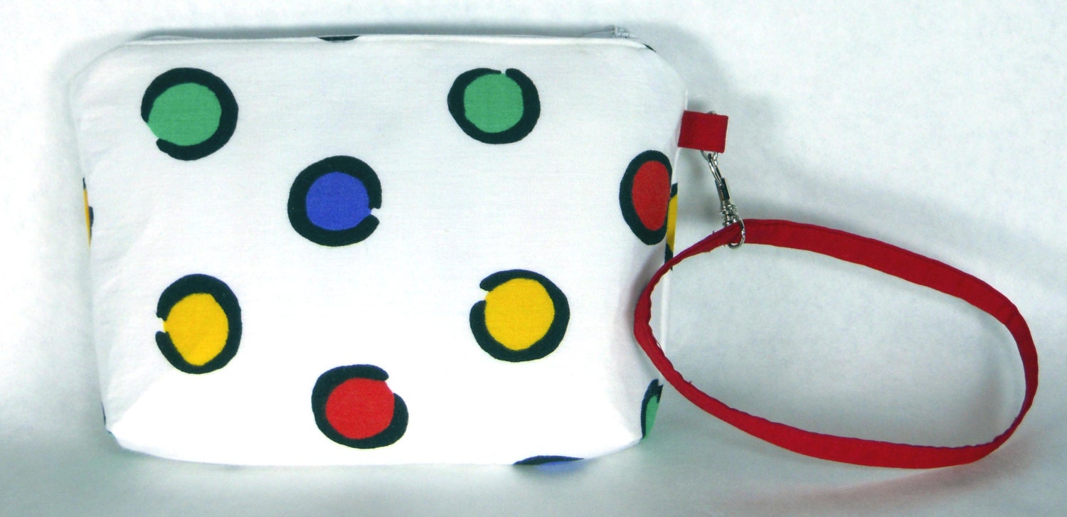 Helle Weiße/Regenbogen Punkte Armband/Kleine Geldbörse Handtasche Oder Kosmetiktasche von YobabsShop