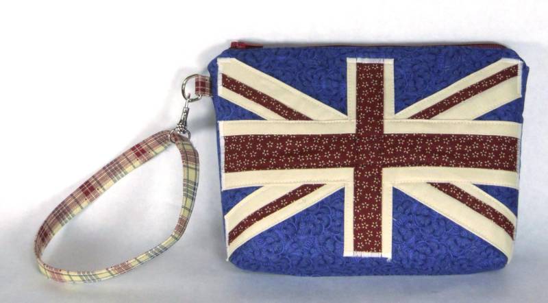 Union Jack Floral Applikation Armband/Kleine Geldbörse Handtasche Oder Kosmetiktasche von YobabsShop