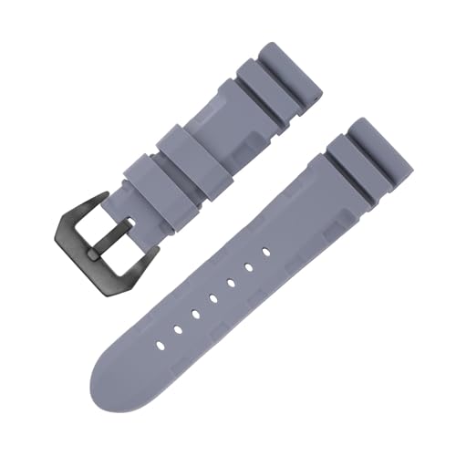Yobohui 22 mm 24 mm 26 mm weiches Gummi-Uhrenarmband for Panerai-Armband for Uhrenarmband-Zubehör der Serien PAM1392/0682(Gray-A,Width26mm) von Yobohui