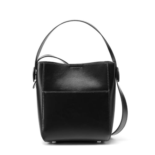 Yobohui Beuteltasche aus echtem Leder for Damen, Umhängetasche, Schultertasche und Satchel, Hobo, Designer-Arbeitshandtaschen(Black) von Yobohui