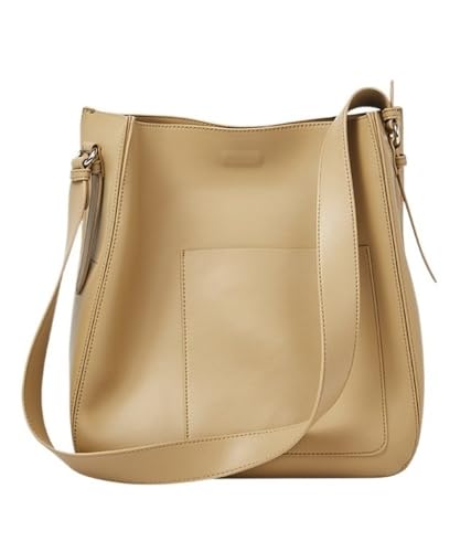 Yobohui Bucket-Umhängetaschen for Damen, echtes Leder, lässig, mit Henkel, Hobo-Tragetasche, Geldbörse, Handtasche mit Magnetknopf(Gray) von Yobohui