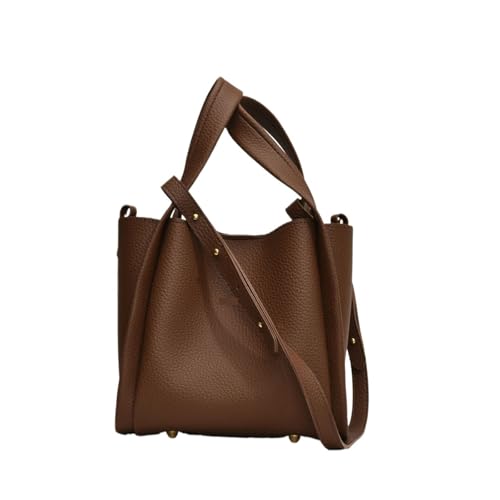 Yobohui Damen-Beuteltasche aus PU-Leder, Gemüsekorb, Tragetasche mit abnehmbarem Schultergurt(Brown) von Yobohui