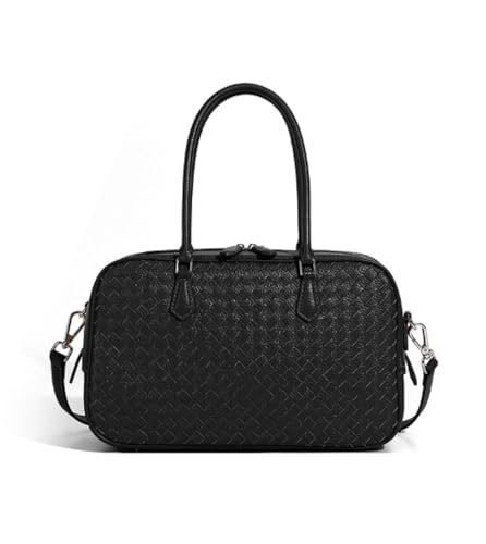 Yobohui Damen Lederhandtasche Geldbörse Einzelschulterhandtasche Crossbody Pendlertasche(Black) von Yobohui