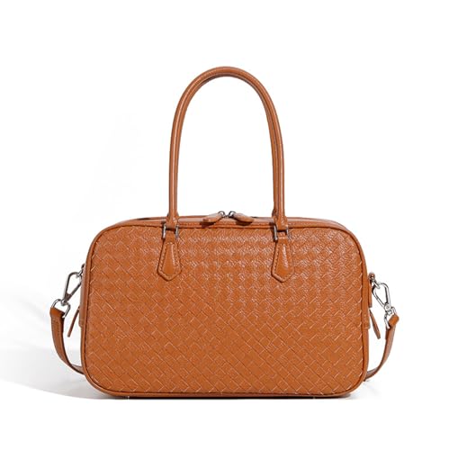 Yobohui Damen Lederhandtasche Geldbörse Einzelschulterhandtasche Crossbody Pendlertasche(Brown) von Yobohui