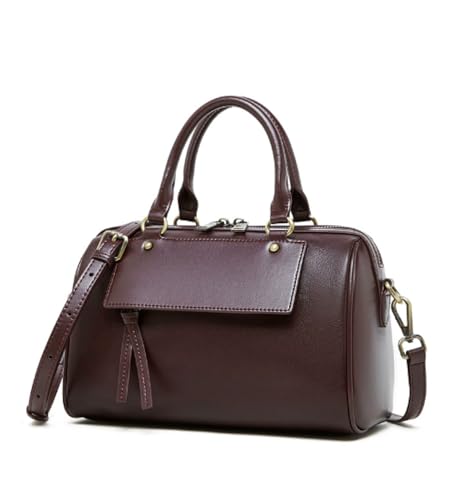 Yobohui Damen Lederhandtasche One-Shoulder Bucket Bag Umhängetasche Verstellbarer Schultergurt(Coffee color) von Yobohui
