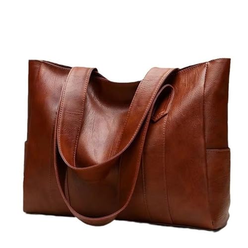 Yobohui Damentaschen Unterarmtaschen Großraum-Umhängetaschen Freizeithandtaschen Alltags-Einkaufstaschen(Light Brown) von Yobohui