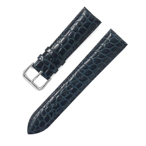 Yobohui Echtlederarmband 12~24 mm for Damen- und Herren-Businessuhren mit Dornschließe(Blue,Width 13mm) von Yobohui