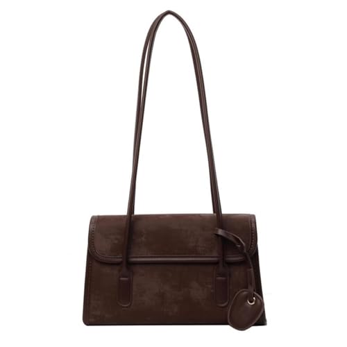 Yobohui Große Unterarmtasche for Damen aus PU-Leder in Volltonfarbe(Brown) von Yobohui