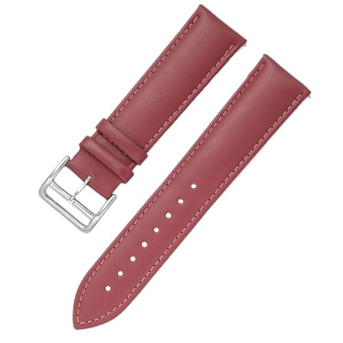 Yobohui Lederarmband 18/20/22/24 mm Smart Hand Watch Lederarmband for Männer und Frauen Dornschließe(Purple,Width 18mm) von Yobohui