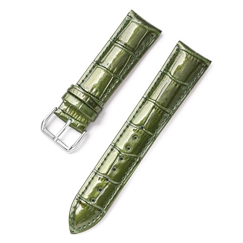 Yobohui Lederbänder 12 mm - 22 mm Lackleder Ersatzbänder Armband Armbänder(Green,14mmwide) von Yobohui
