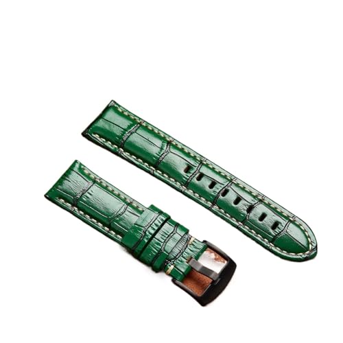 Yobohui Lederbänder 20/22/24/26mm Herren Vintage Bambus Uhrenarmbänder Uhrenzubehör(Green,Width22mm) von Yobohui