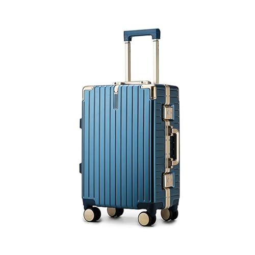 Yobohui Leichter Koffer, Gepäck mit Aluminiumrahmen, Handgepäck mit Spinner-Rädern, geeignet for Männer, Mädchen und Studenten(Blue,20in) von Yobohui