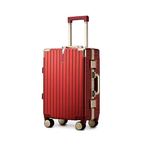 Yobohui Leichter Koffer, Gepäck mit Aluminiumrahmen, Handgepäck mit Spinner-Rädern, geeignet for Männer, Mädchen und Studenten(Red,20in) von Yobohui