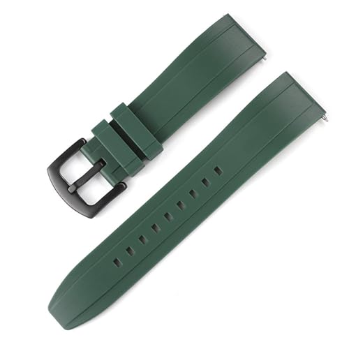 Yobohui Silikon-Uhrenarmbänder 18 mm 20 mm 22 mm 24 mm 26 mm Gummi-Uhrenarmbänder mit Schnellverschluss-Ersatzbändern(Green,Width20mm) von Yobohui