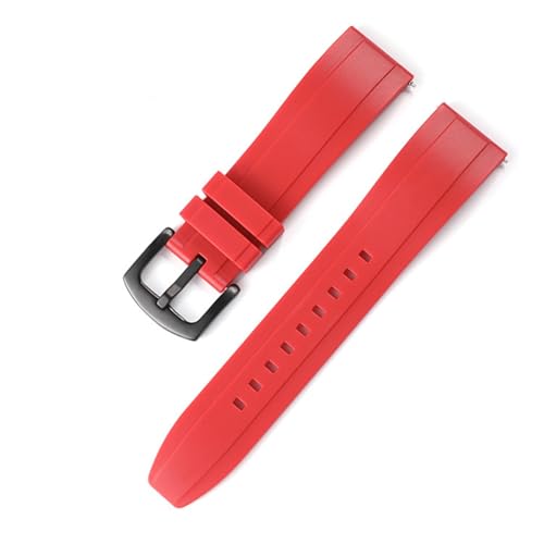 Yobohui Silikon-Uhrenarmbänder 18 mm 20 mm 22 mm 24 mm 26 mm Gummi-Uhrenarmbänder mit Schnellverschluss-Ersatzbändern(Red,Width18mm) von Yobohui