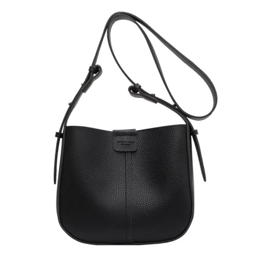 Yobohui Umhängetasche for Damen und Mädchen, großes Fassungsvermögen, einfarbig, Beuteltasche mit kleiner Geldbörse, Crossbody(Black) von Yobohui