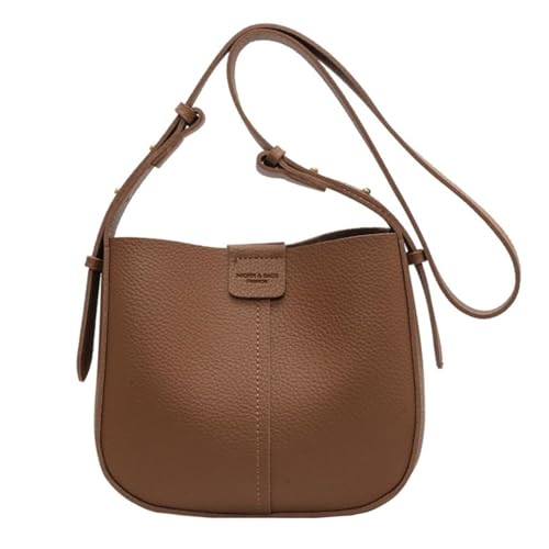 Yobohui Umhängetasche for Damen und Mädchen, großes Fassungsvermögen, einfarbig, Beuteltasche mit kleiner Geldbörse, Crossbody(Brown) von Yobohui