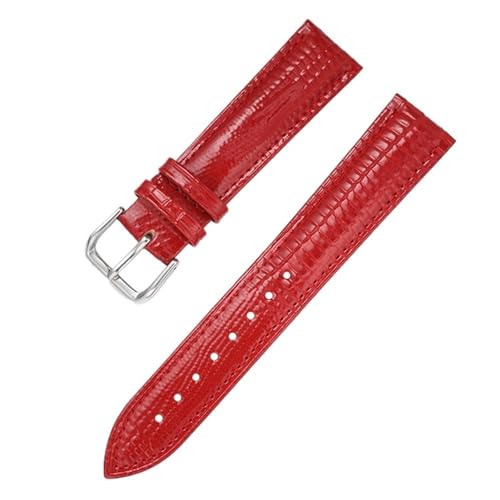 Yobohui Vintage-Lederarmbänder 12 mm – 22 mm Unisex-Lederarmbänder Ersatzarmbänder for Uhren(Red,Width22mm) von Yobohui