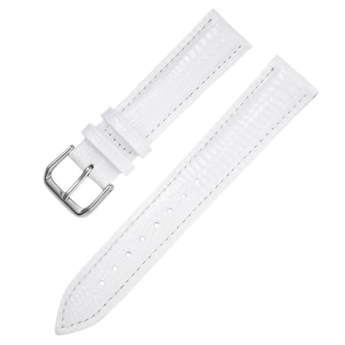 Yobohui Vintage-Lederarmbänder 12 mm – 22 mm Unisex-Lederarmbänder Ersatzarmbänder for Uhren(White,Width22mm) von Yobohui