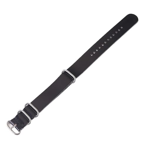 Yobohui Vintage Lederarmband 14mm - 24mm Verstellbares Ersatzarmband Zubehör for Damen und Herren(Black—B,Width 14mm) von Yobohui