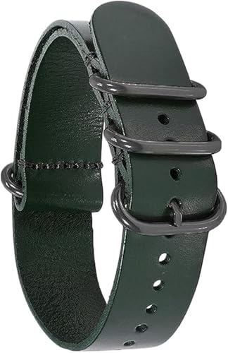 Yobohui Vintage Lederarmband 14mm - 24mm Verstellbares Ersatzarmband Zubehör for Damen und Herren(Green—A,Width 20mm) von Yobohui
